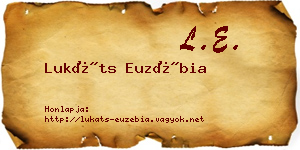 Lukáts Euzébia névjegykártya